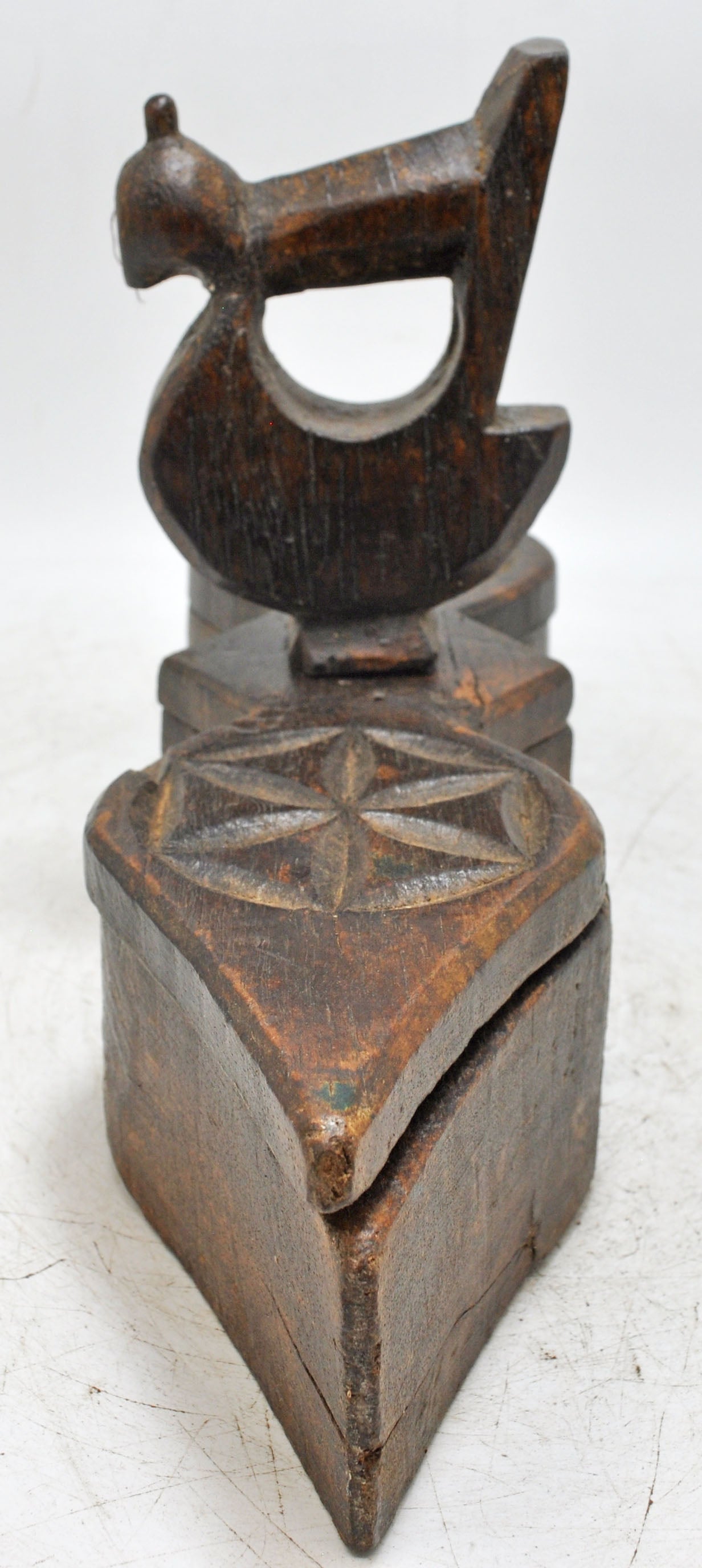 Antique Wooden Kitchenware Spice Box Original Old Hand Carved
