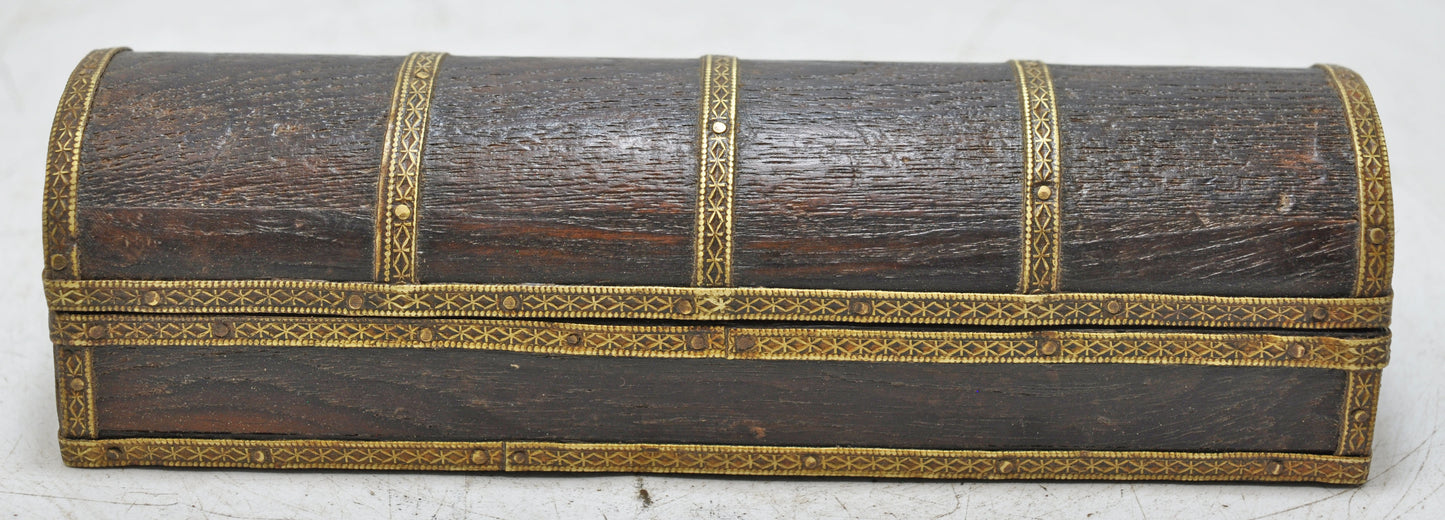 Vintage Brass Small Pencil Box Original Old Hand Crafted Brass Fitted