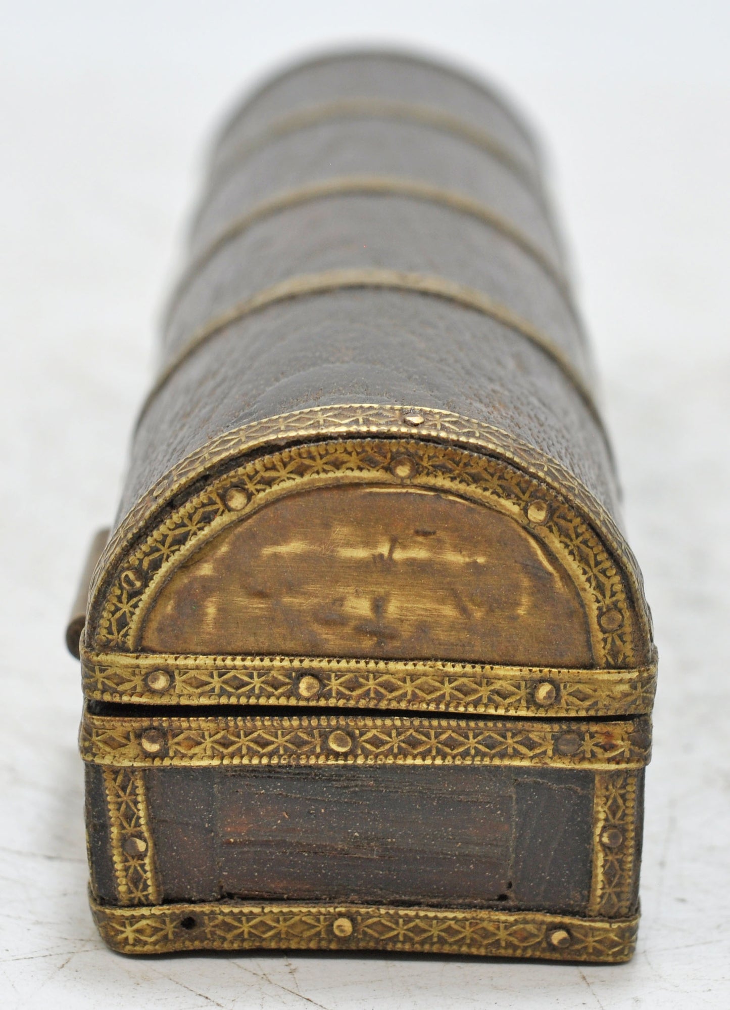 Vintage Brass Small Pencil Box Original Old Hand Crafted Brass Fitted