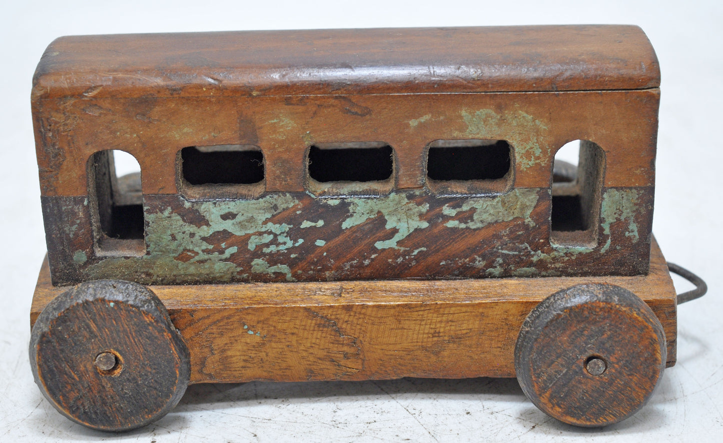Vintage Wooden Train Bogey Model Figurine Original Old Hand Crafted