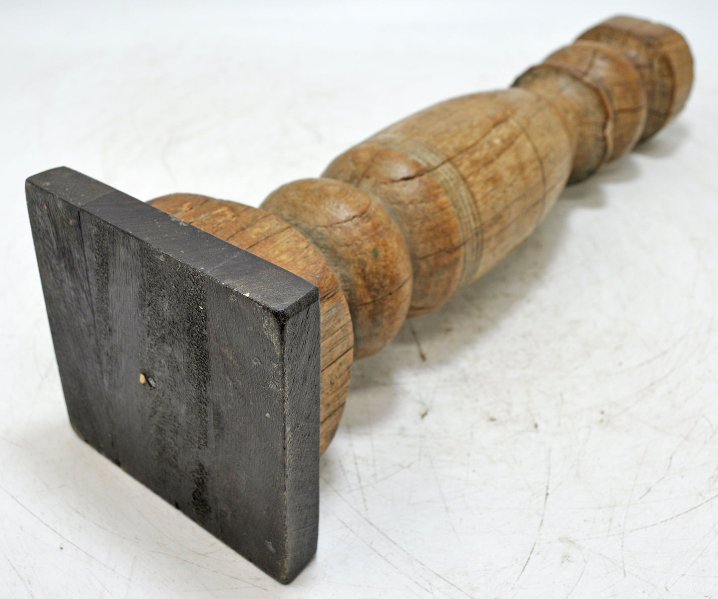 Antique Wooden Paga Leg Candle Holder Original Old Hand Carved