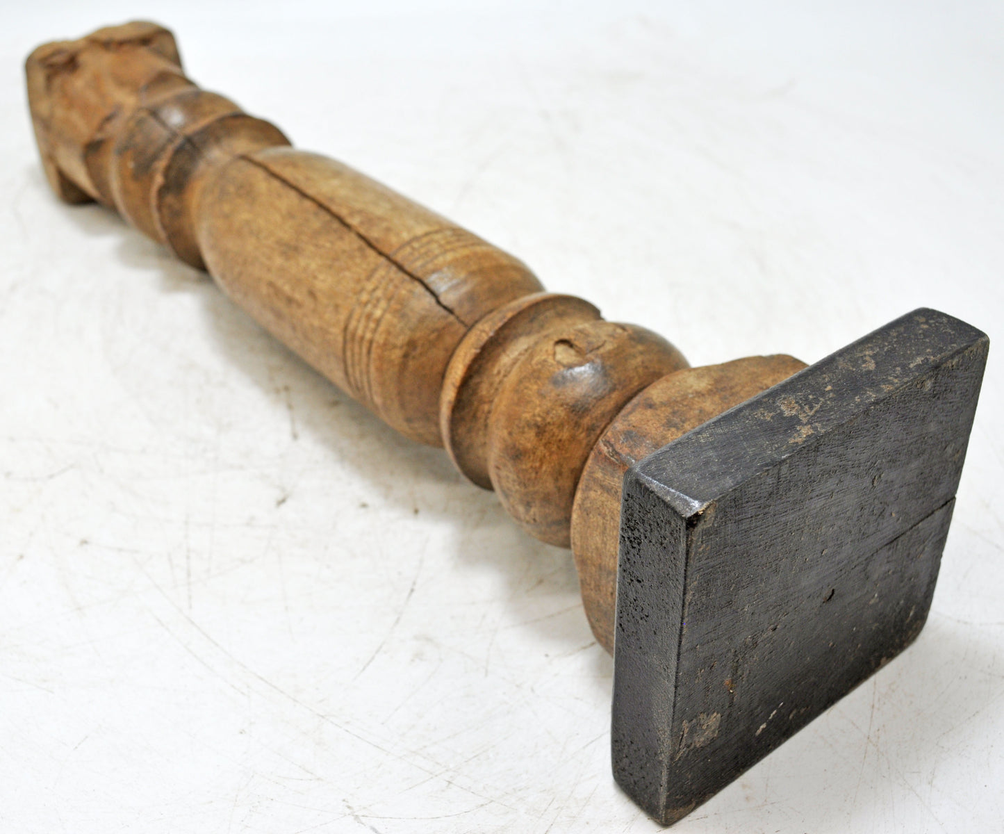 Antique Wooden Paga Leg Candle Holder Original Old Hand Carved