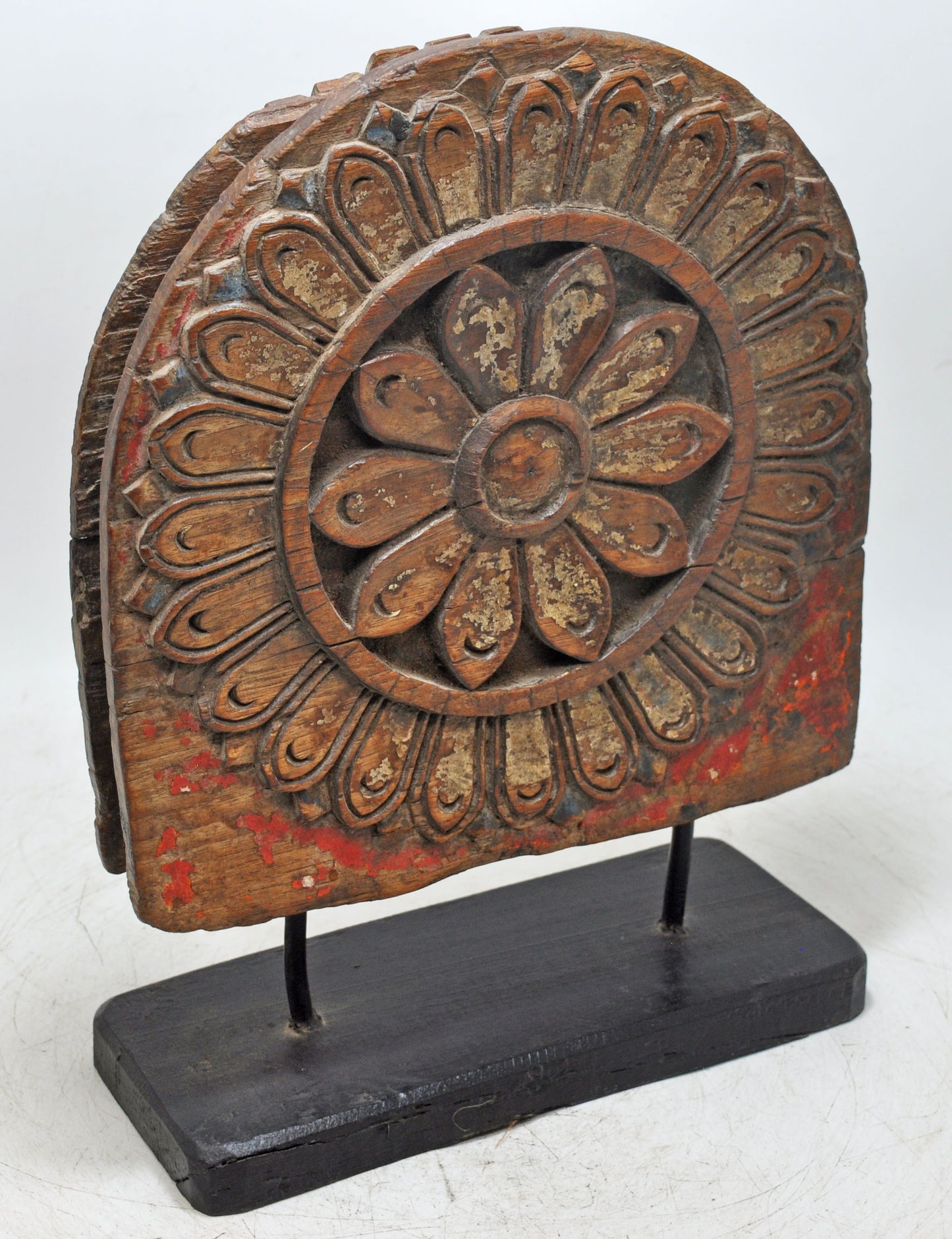 Antique Wooden Very Fine Floral Carving Panel Plaque Original Old Hand Carved