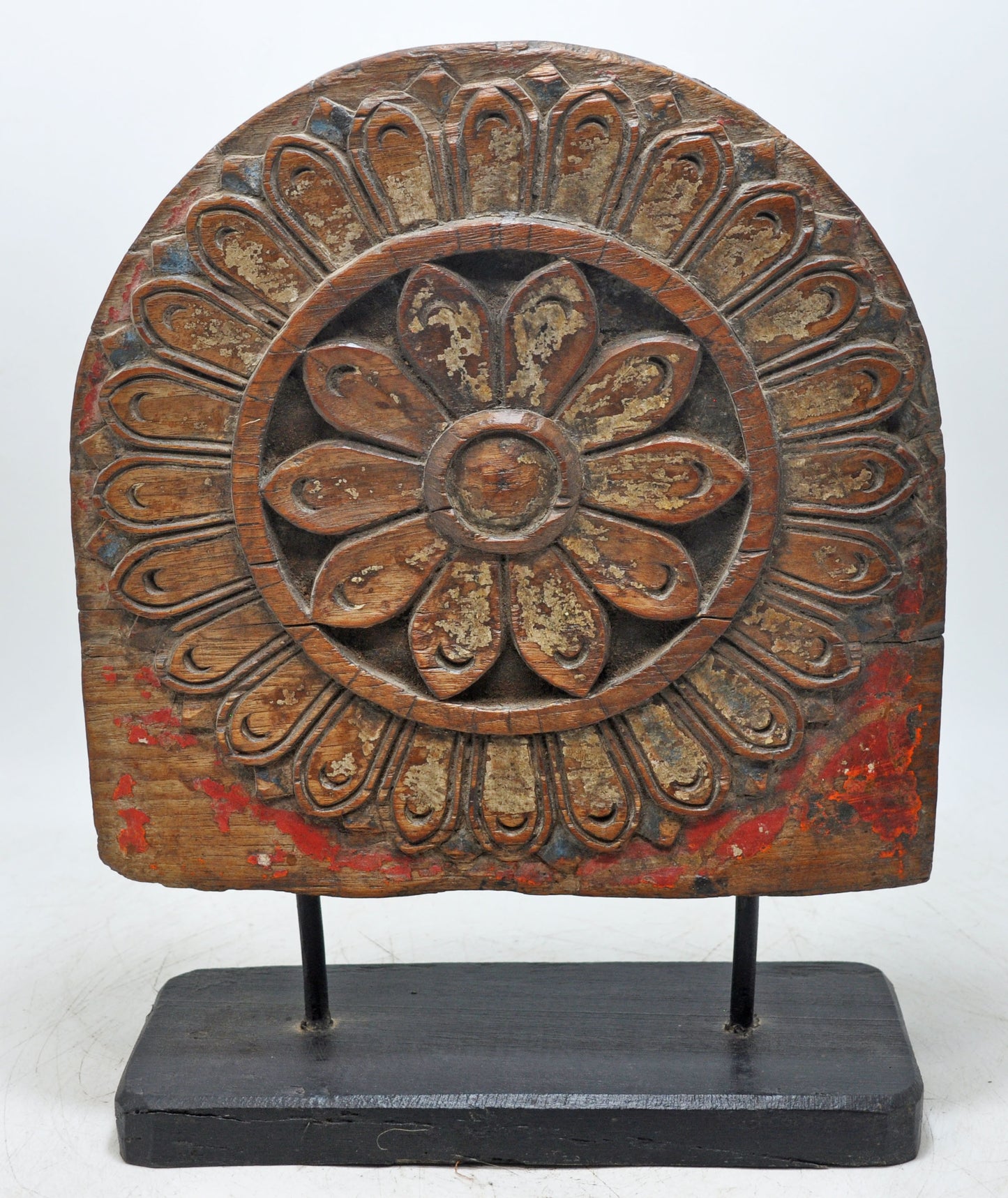 Antique Wooden Very Fine Floral Carving Panel Plaque Original Old Hand Carved