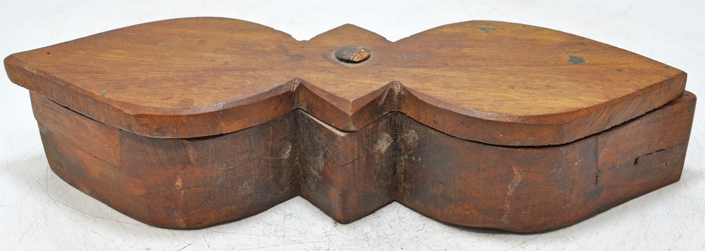 Antique Wooden Kitchenware Spice Box Original Old Hand Carved