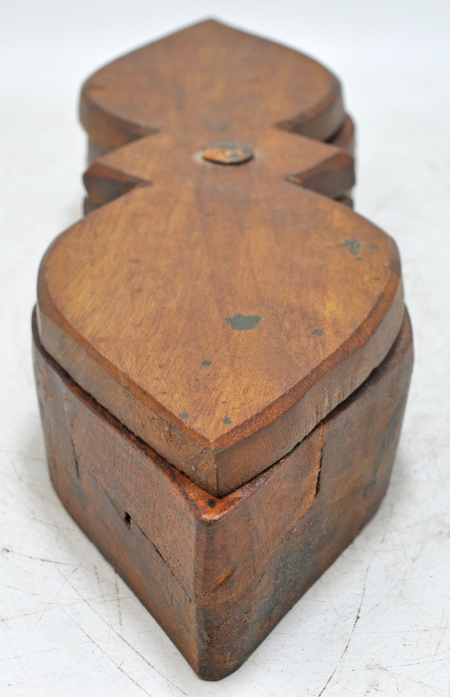 Antique Wooden Kitchenware Spice Box Original Old Hand Carved