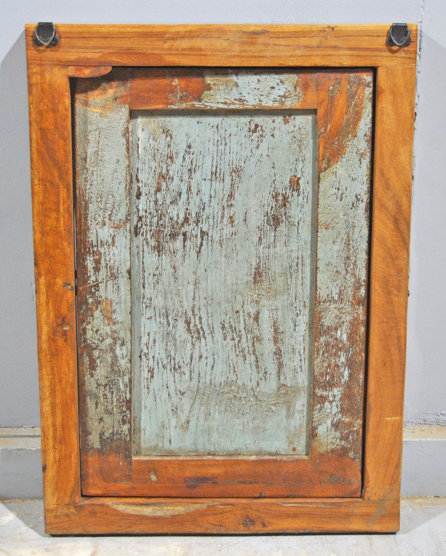 Antique Wooden Large Wall Décor Window Panel With Frame Original Old