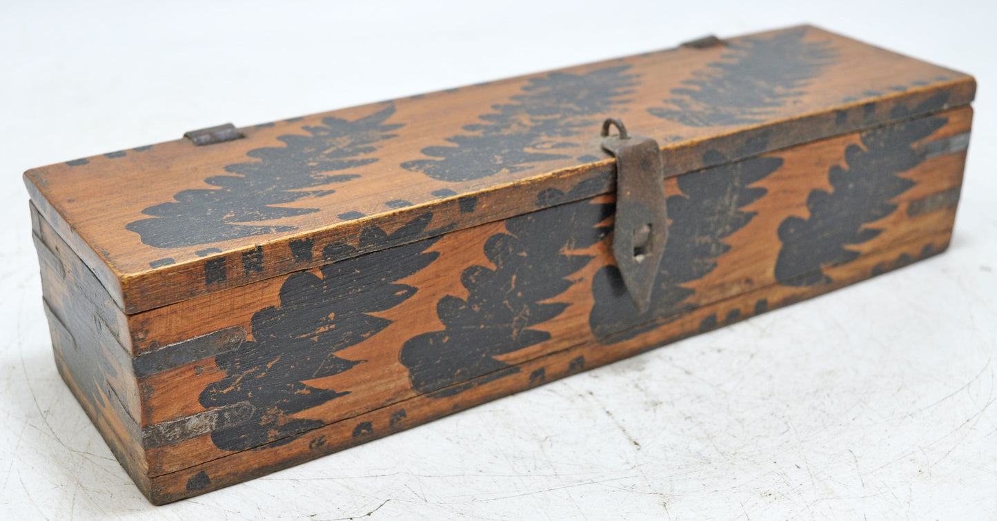 Vintage Wooden Pencil Stationary Box Original Old Hand Crafted