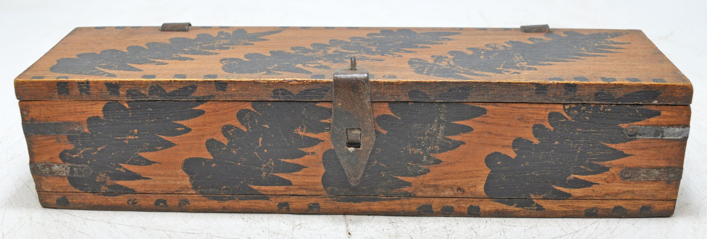 Vintage Wooden Pencil Stationary Box Original Old Hand Crafted