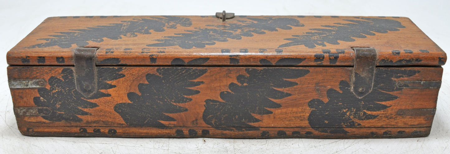 Vintage Wooden Pencil Stationary Box Original Old Hand Crafted