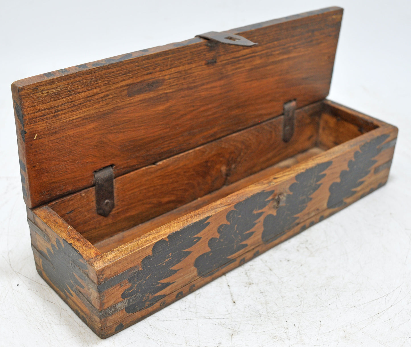 Vintage Wooden Pencil Stationary Box Original Old Hand Crafted
