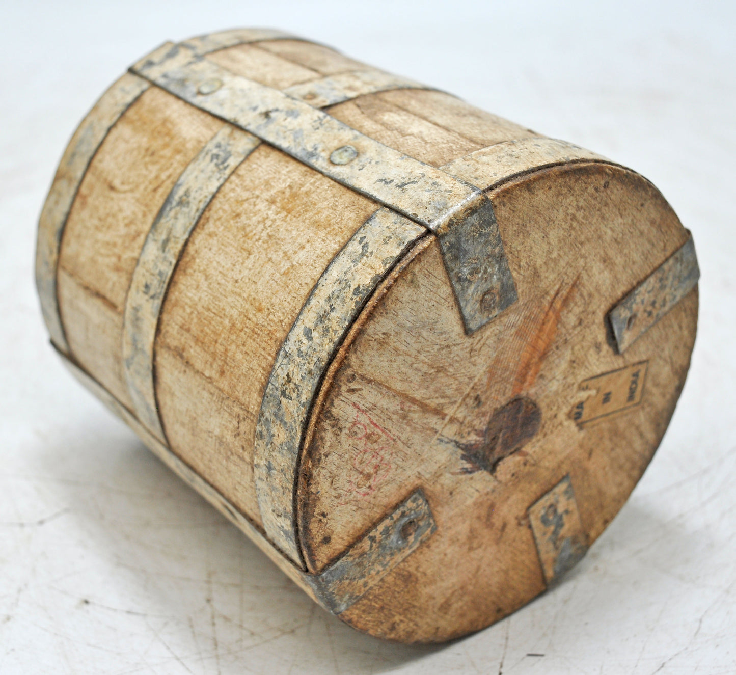 Vintage Wooden Round Grain Measurement Paili Pot Original Old Hand Crafted