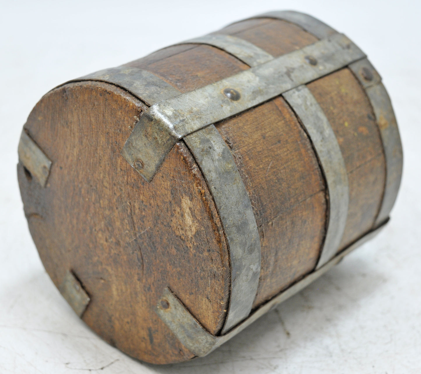 Vintage Wooden Round Grain Measurement Paili Pot Original Old Hand Crafted