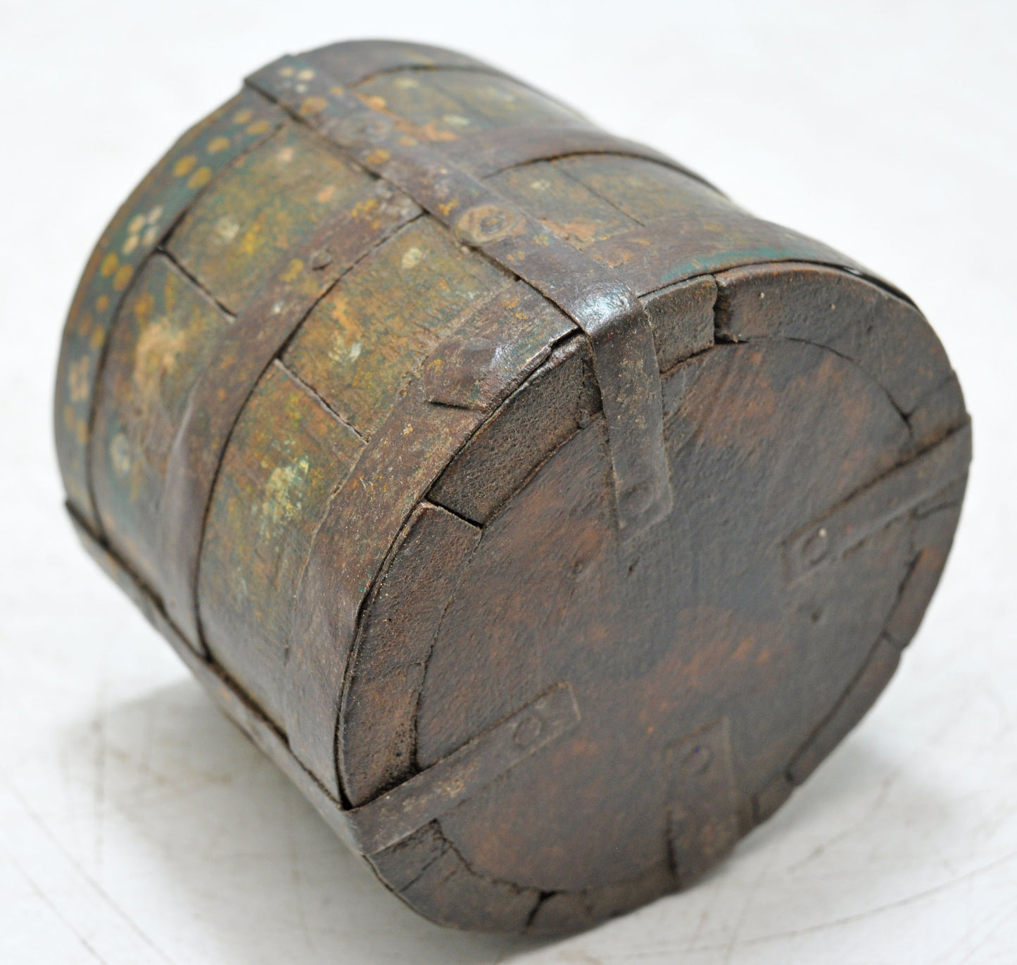 Vintage Wooden Round Grain Measurement Paili Pot Original Old Hand Crafted