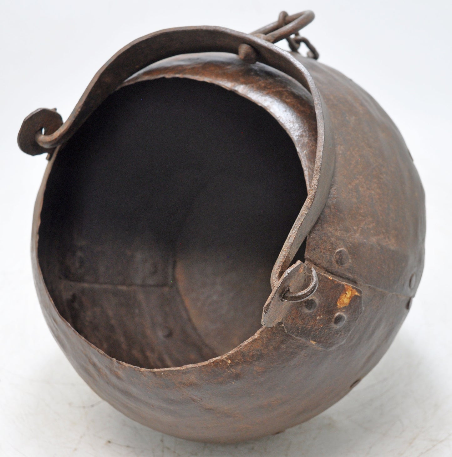 Antique Iron Well Water Bucket With Handle Original Old Hand Crafted