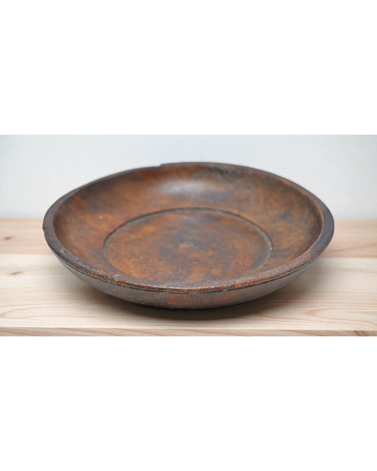Antique Wooden Round Kitchenware Bowl Original old Hand Carved