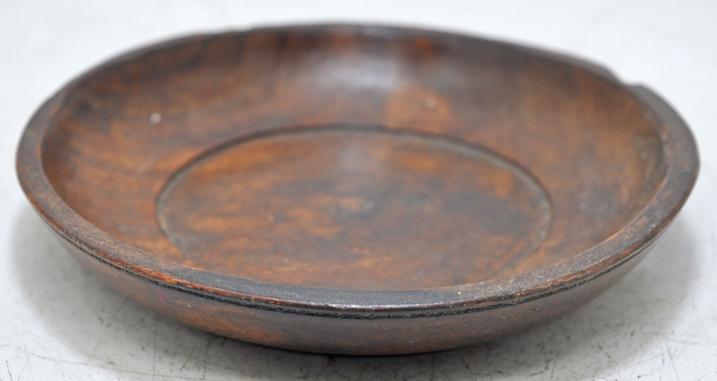 Antique Wooden Round Kitchenware Bowl Original old Hand Carved