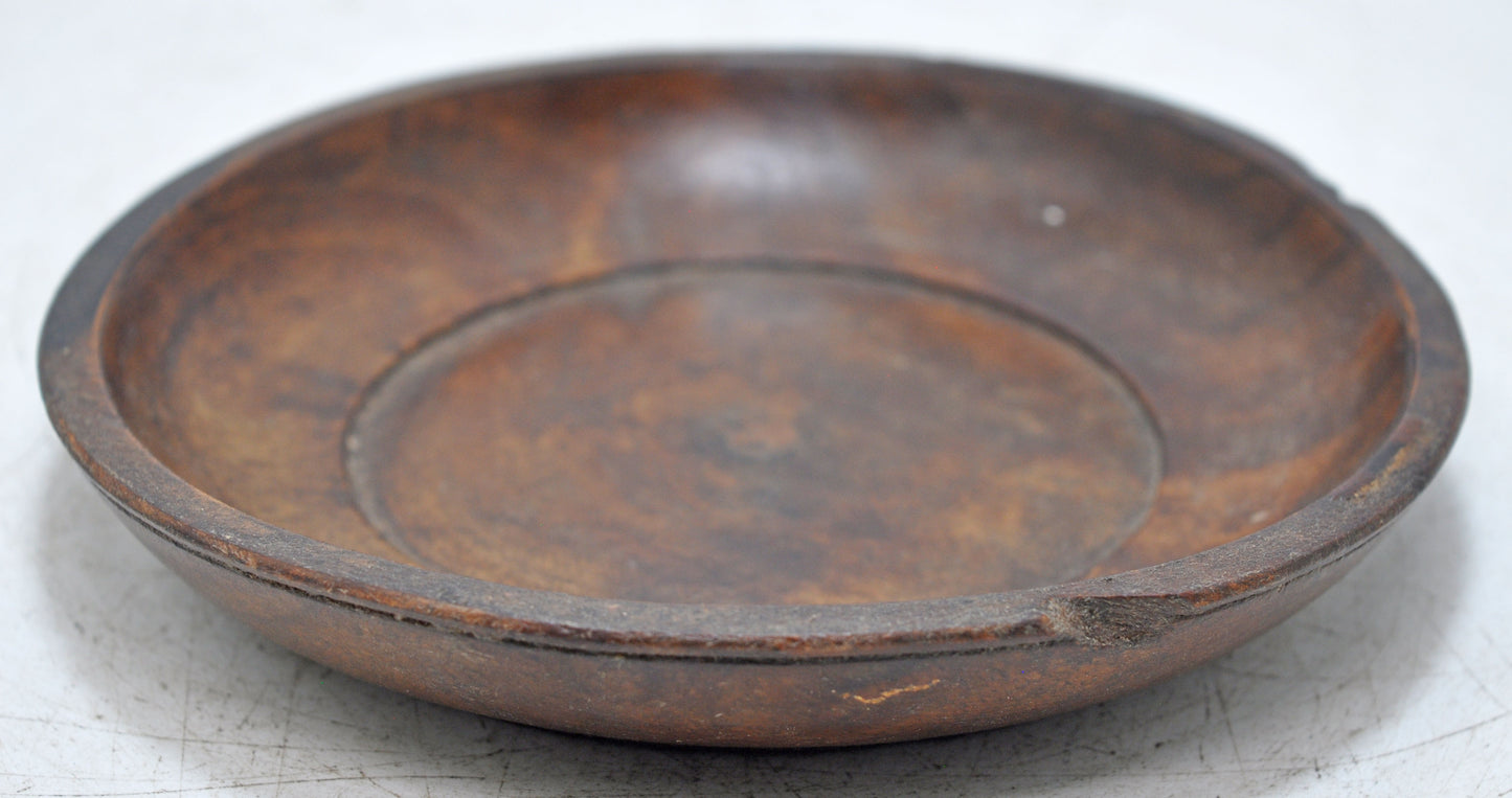 Antique Wooden Round Kitchenware Bowl Original old Hand Carved