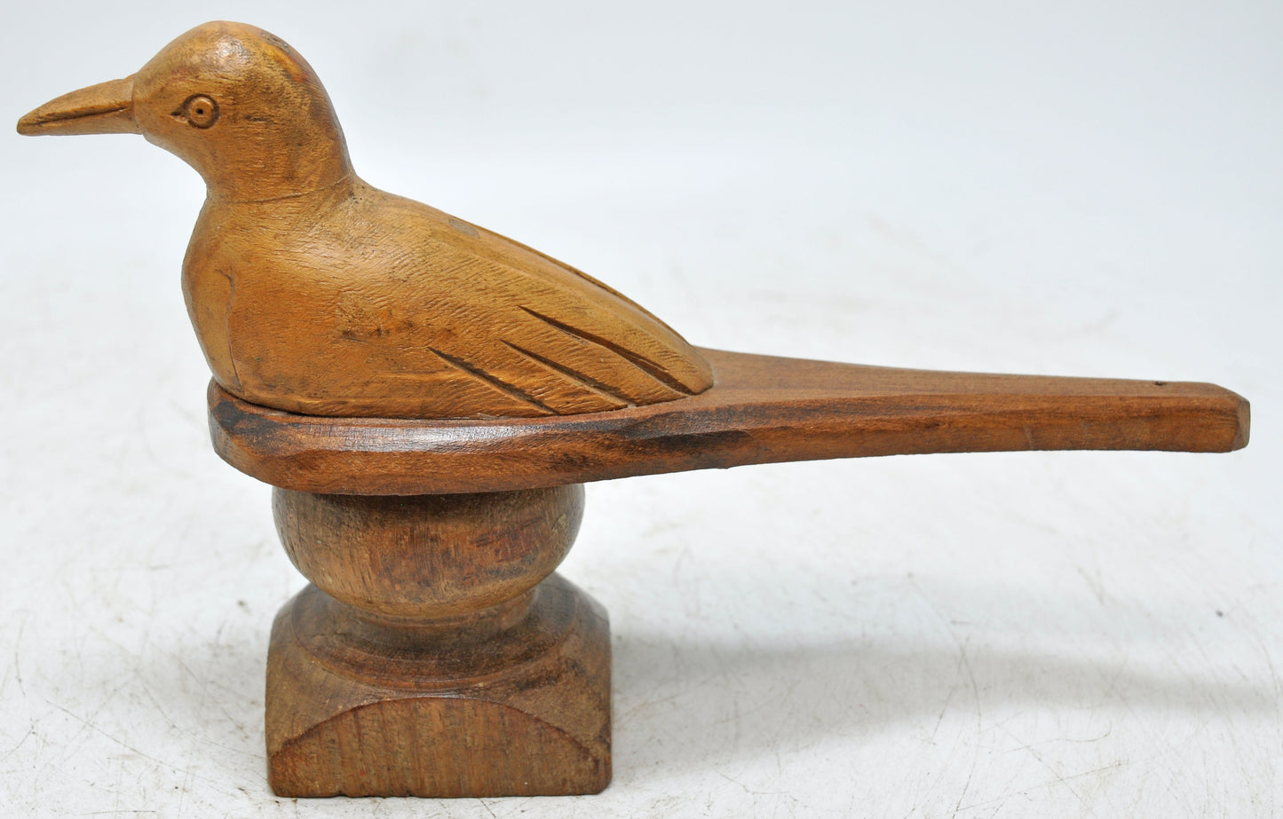Vintage Wooden Bird Figurine Original Old Fine Hand Carved