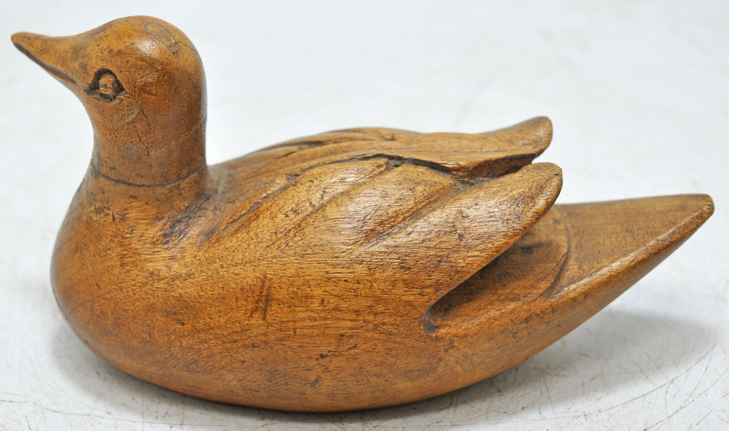 Vintage Wooden Bird Figurine Original Old Fine Hand Carved