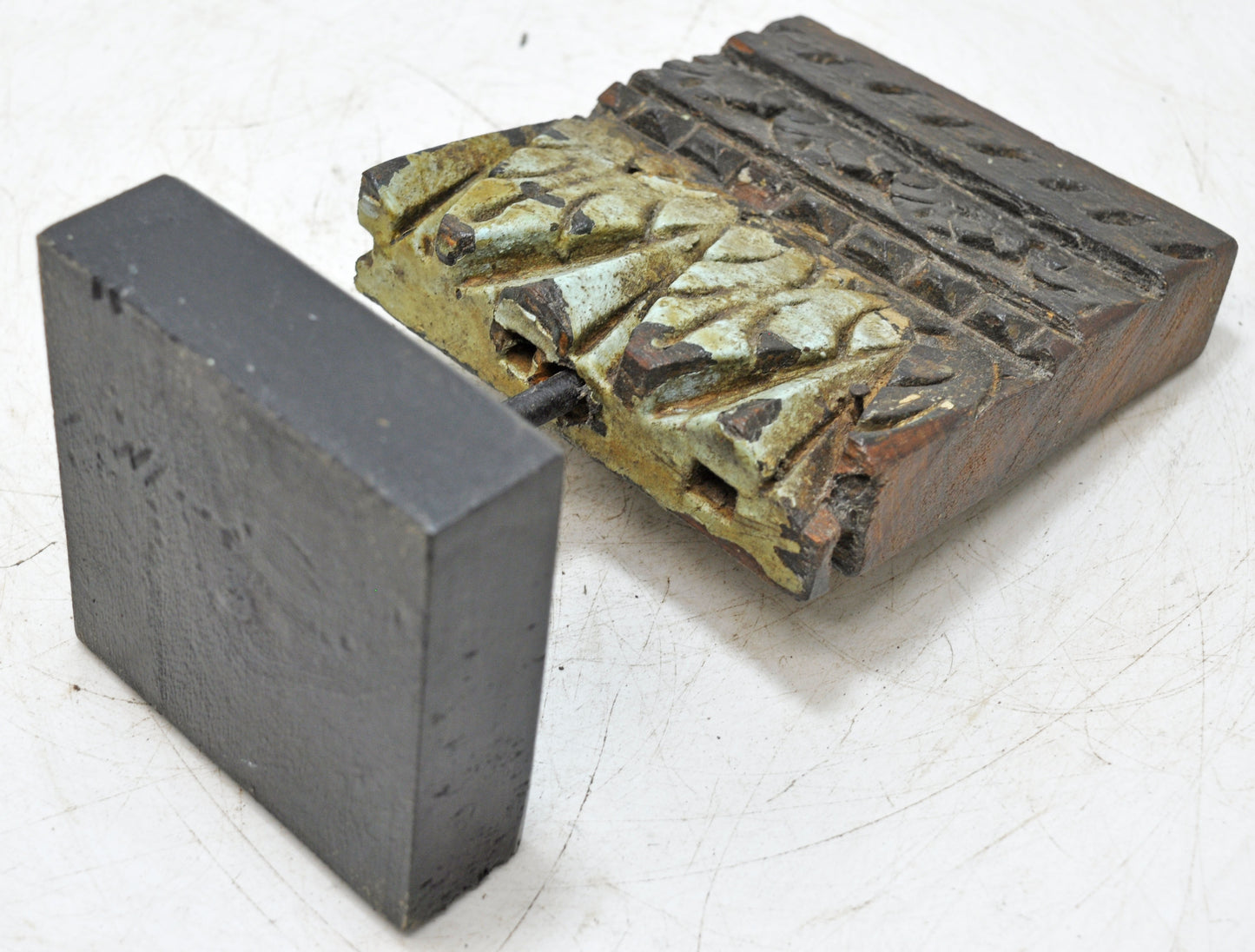 Antique Wooden Floral Carving Panel Plaque Original Old Hand Carved