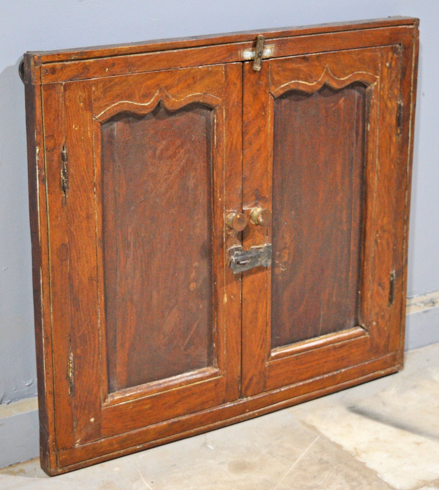 Antique Wooden Wall Décor Window Panel Original Old Hand Crafted