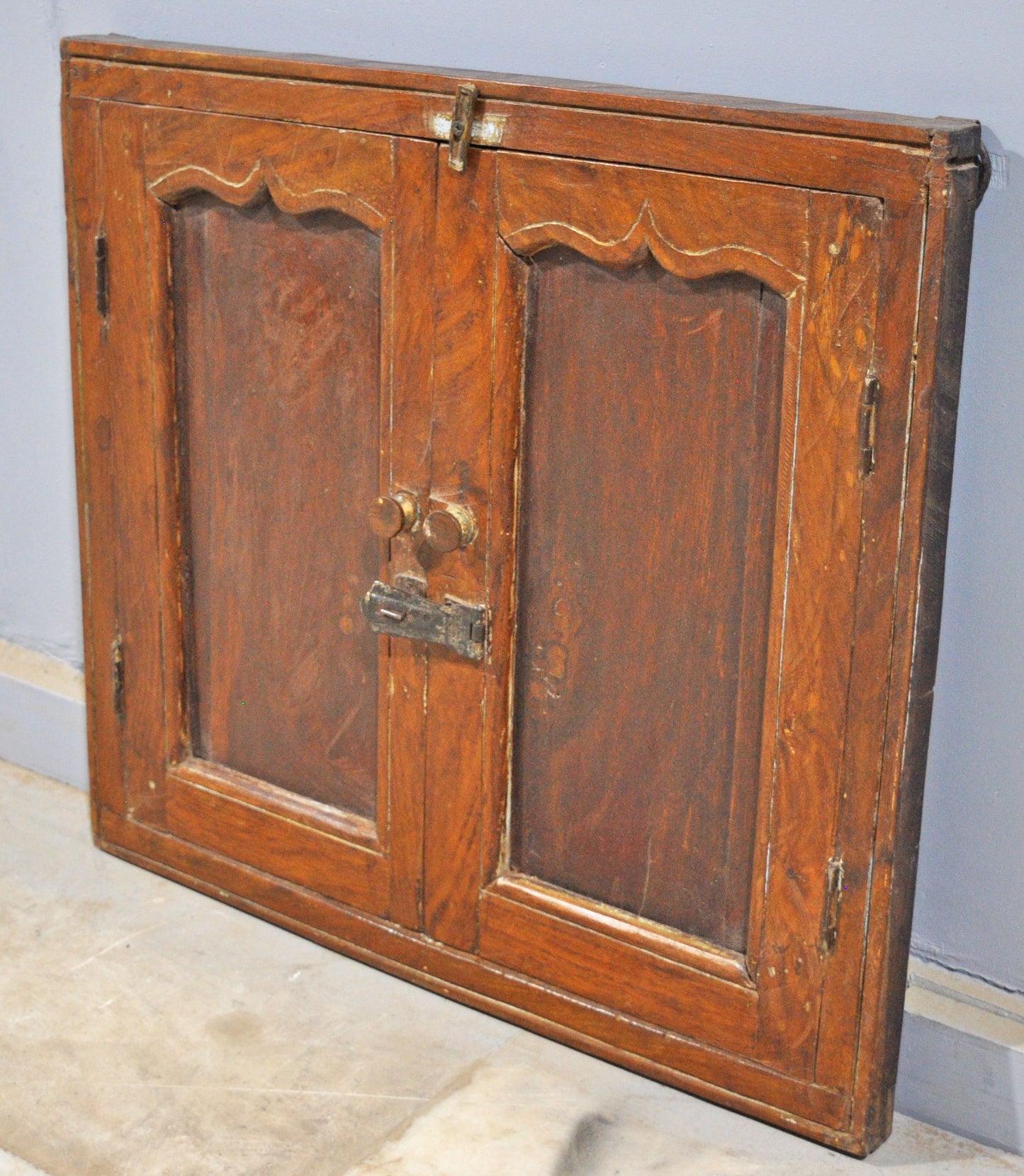 Antique Wooden Wall Décor Window Panel Original Old Hand Crafted
