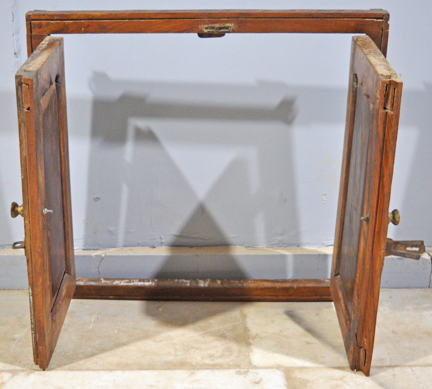 Antique Wooden Wall Décor Window Panel Original Old Hand Crafted