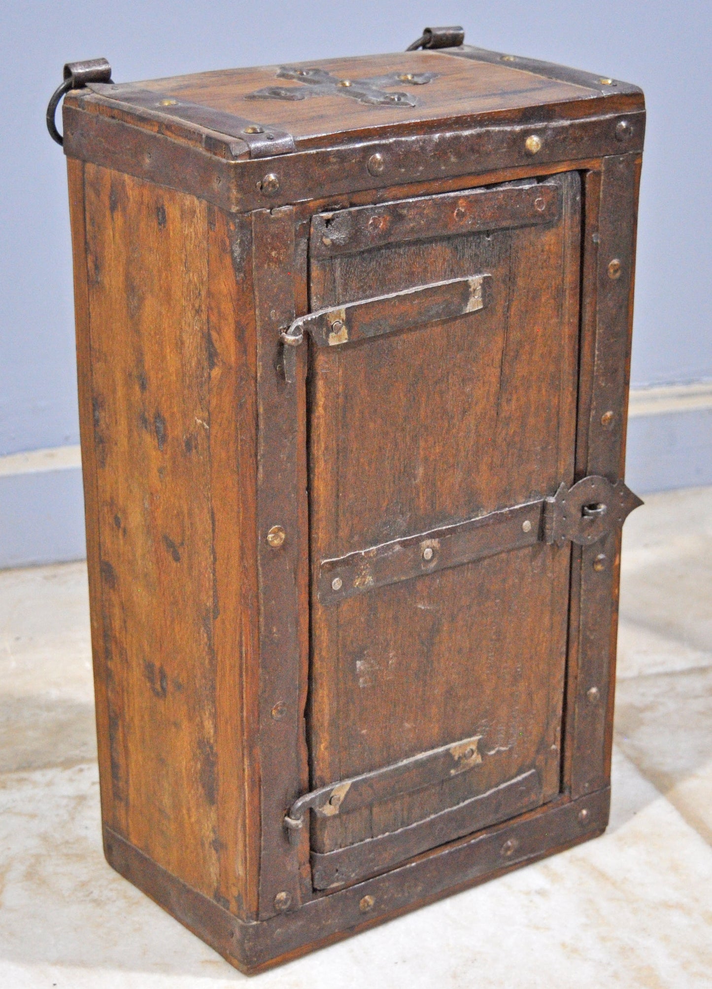 Antique Wooden Wall Hanging Small Cabinet Original Old Hand Crafted