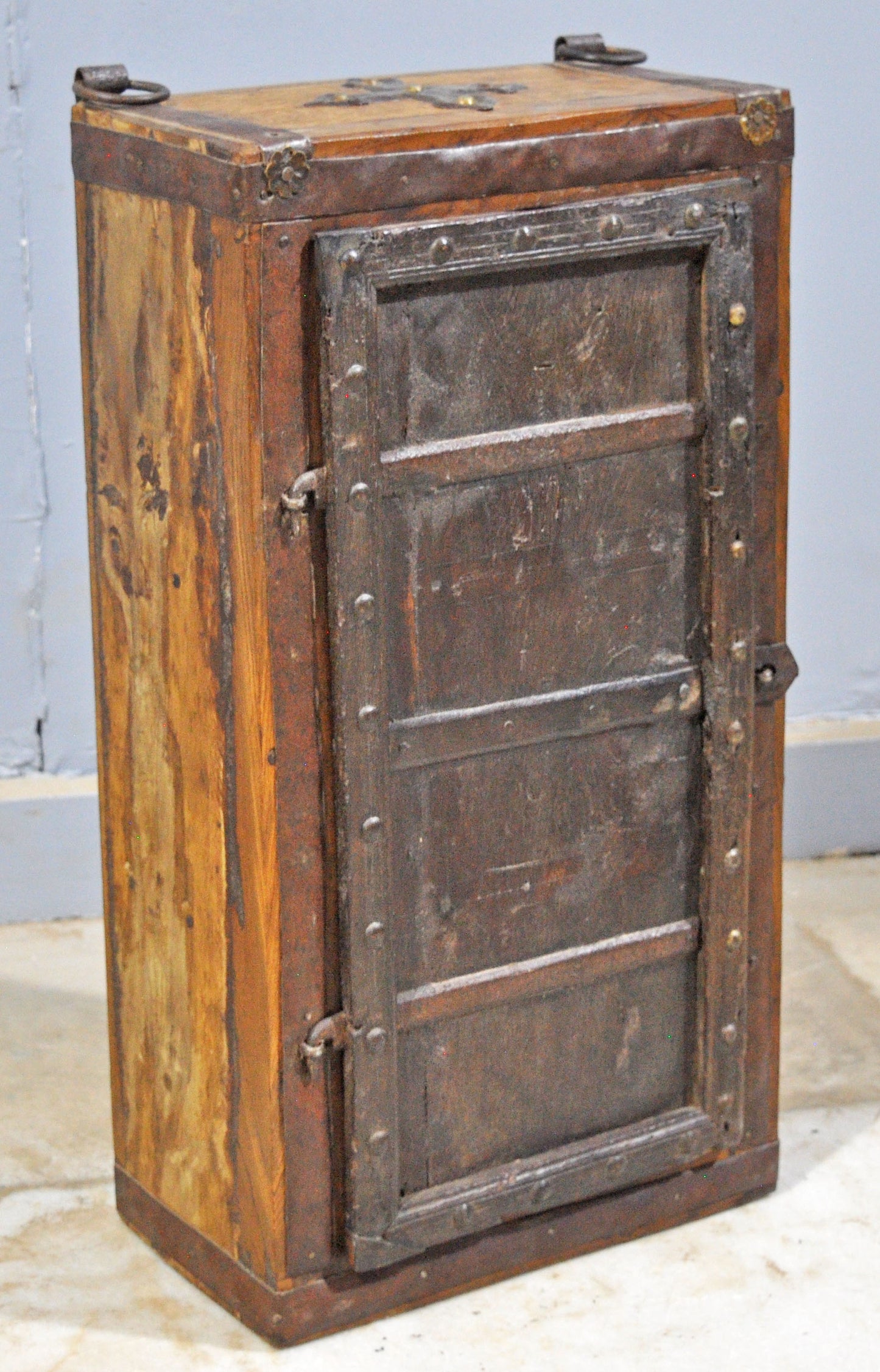 Antique Wooden Wall Hanging Small Cabinet Original Old Hand Crafted