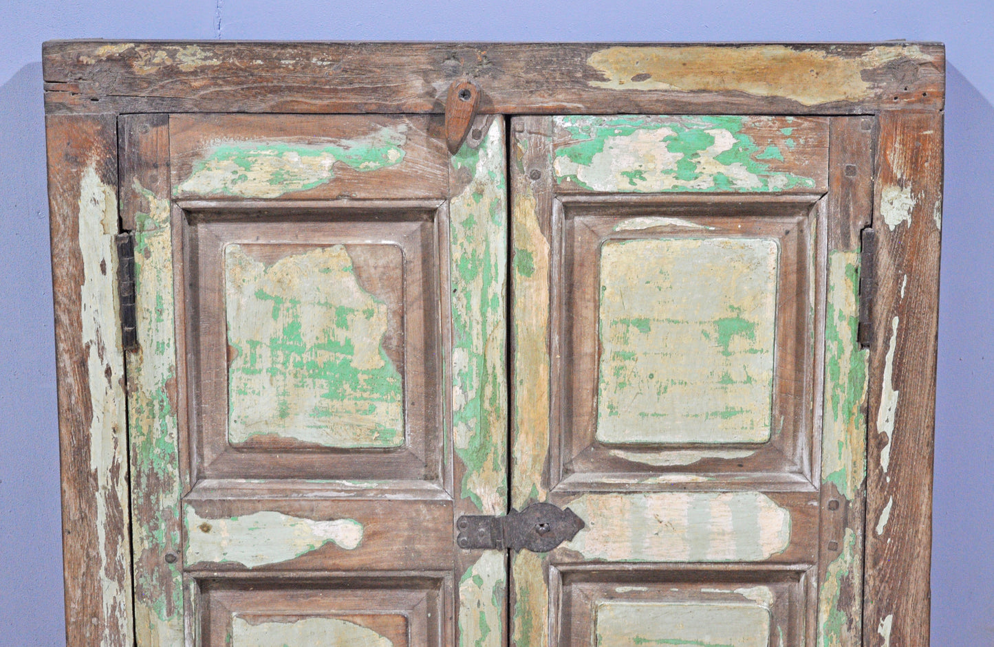 Antique Wooden Window Panel With Frame Original Old Hand Crafted Painted
