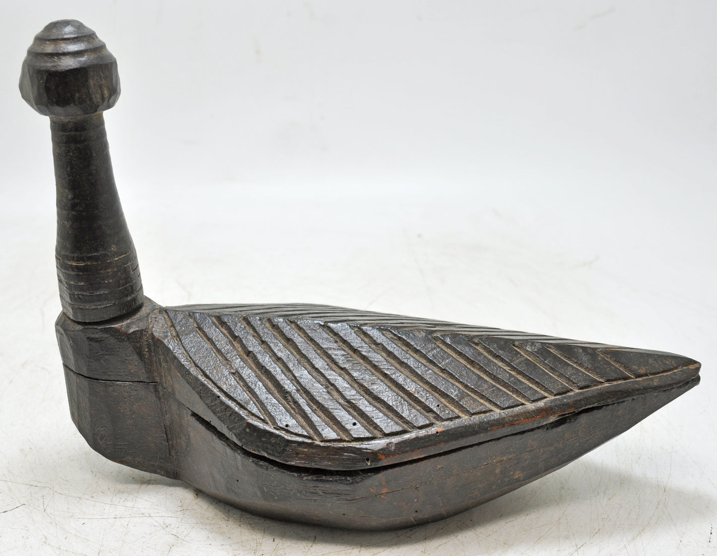 Antique Wooden Kitchenware Spice Box Original Old Hand Carved