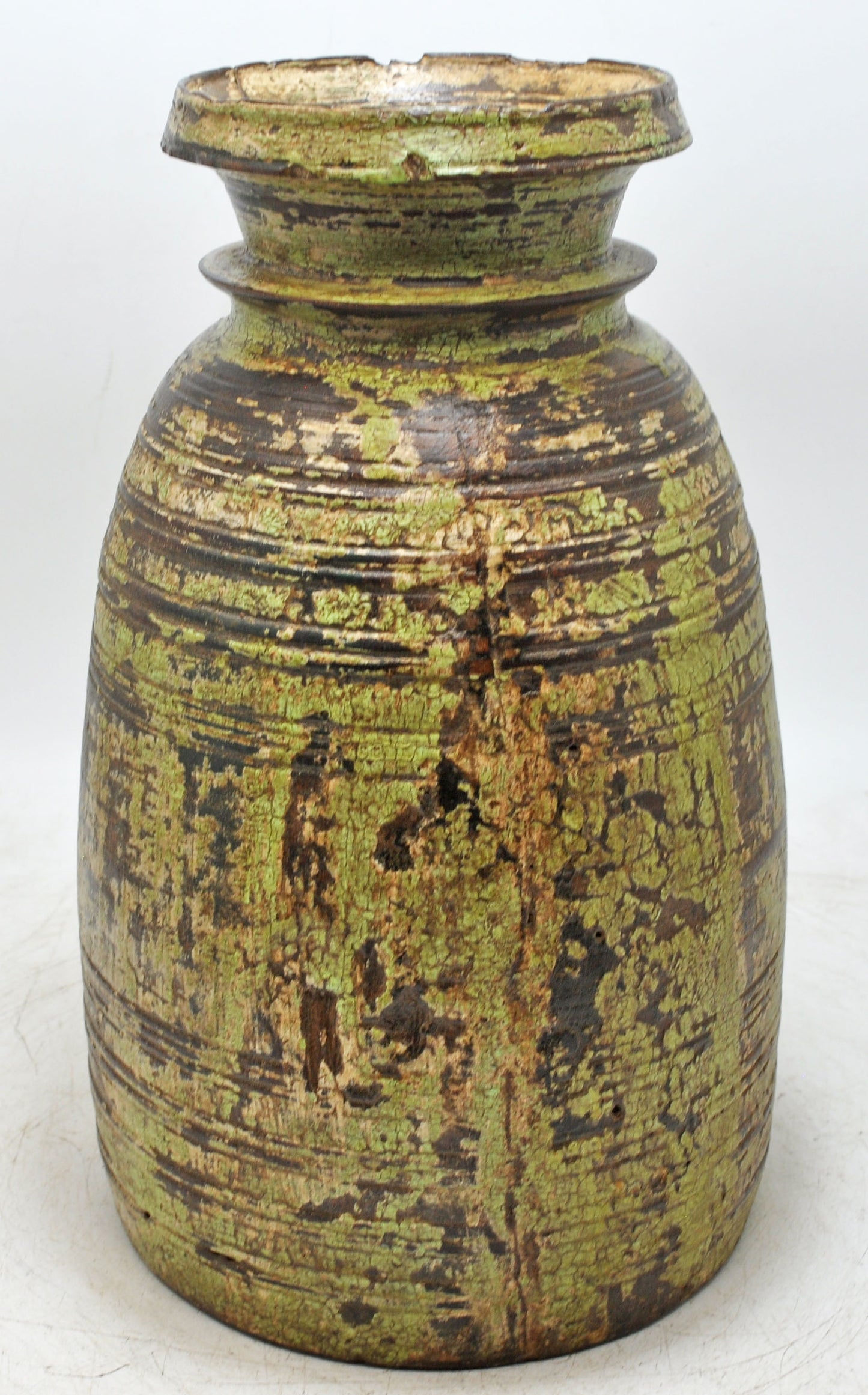 Antique Wooden Himalayan Water Pot Original Old Hand Carved