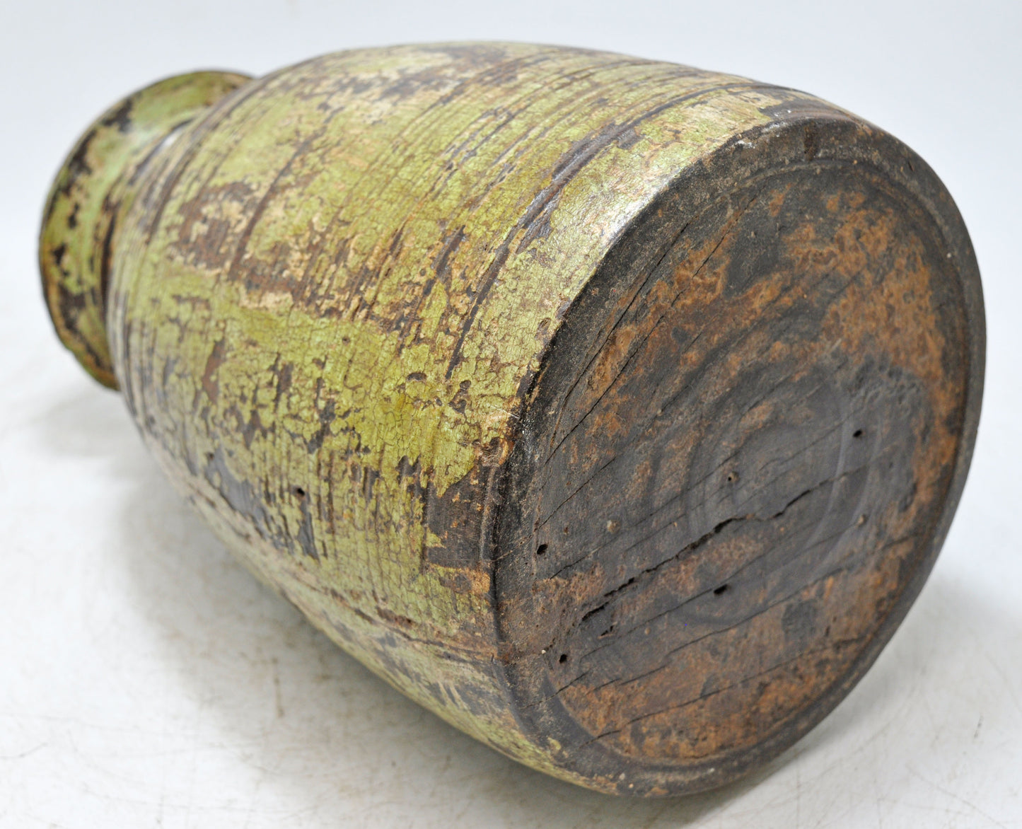 Antique Wooden Himalayan Water Pot Original Old Hand Carved
