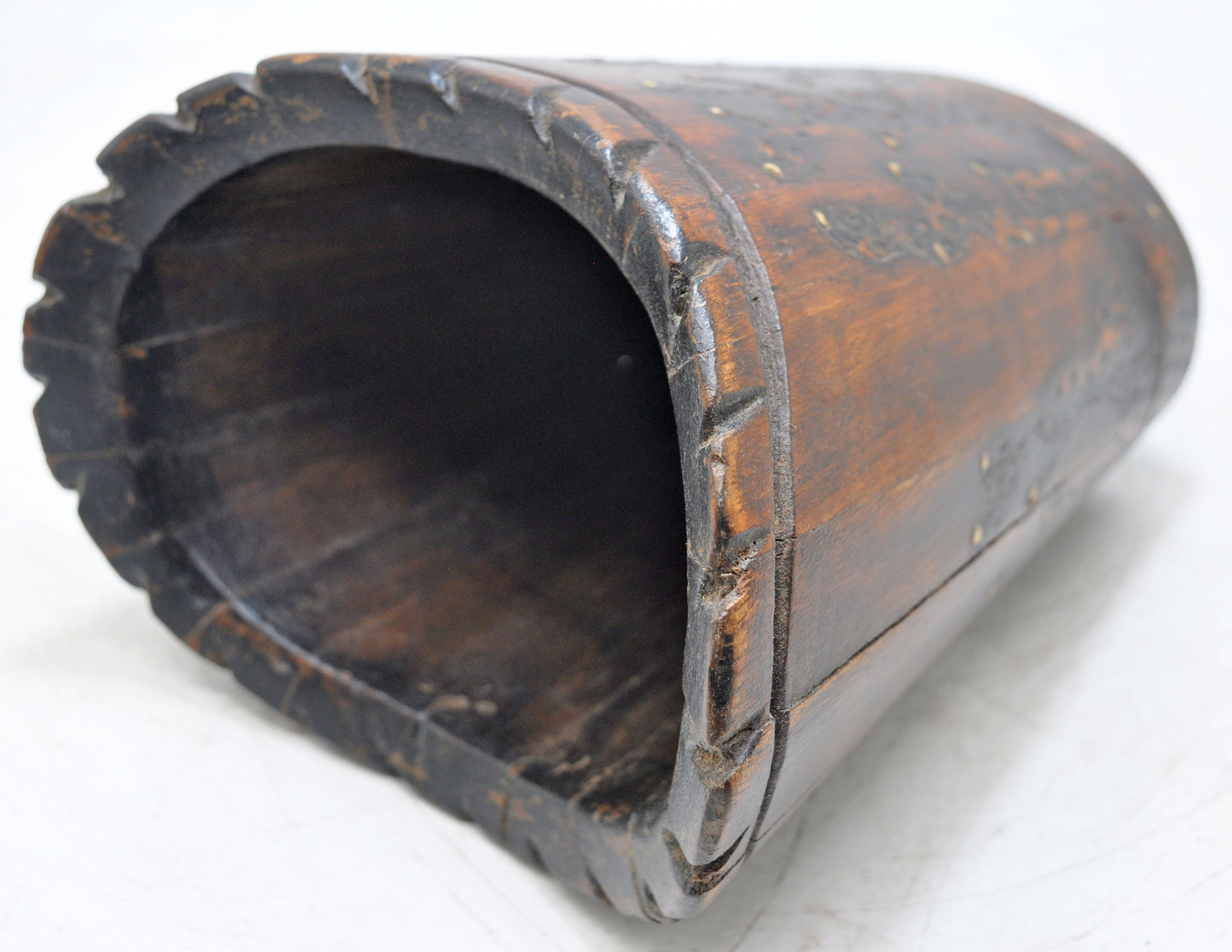 Vintage Wooden Planter Pot Original Old Hand Crafted