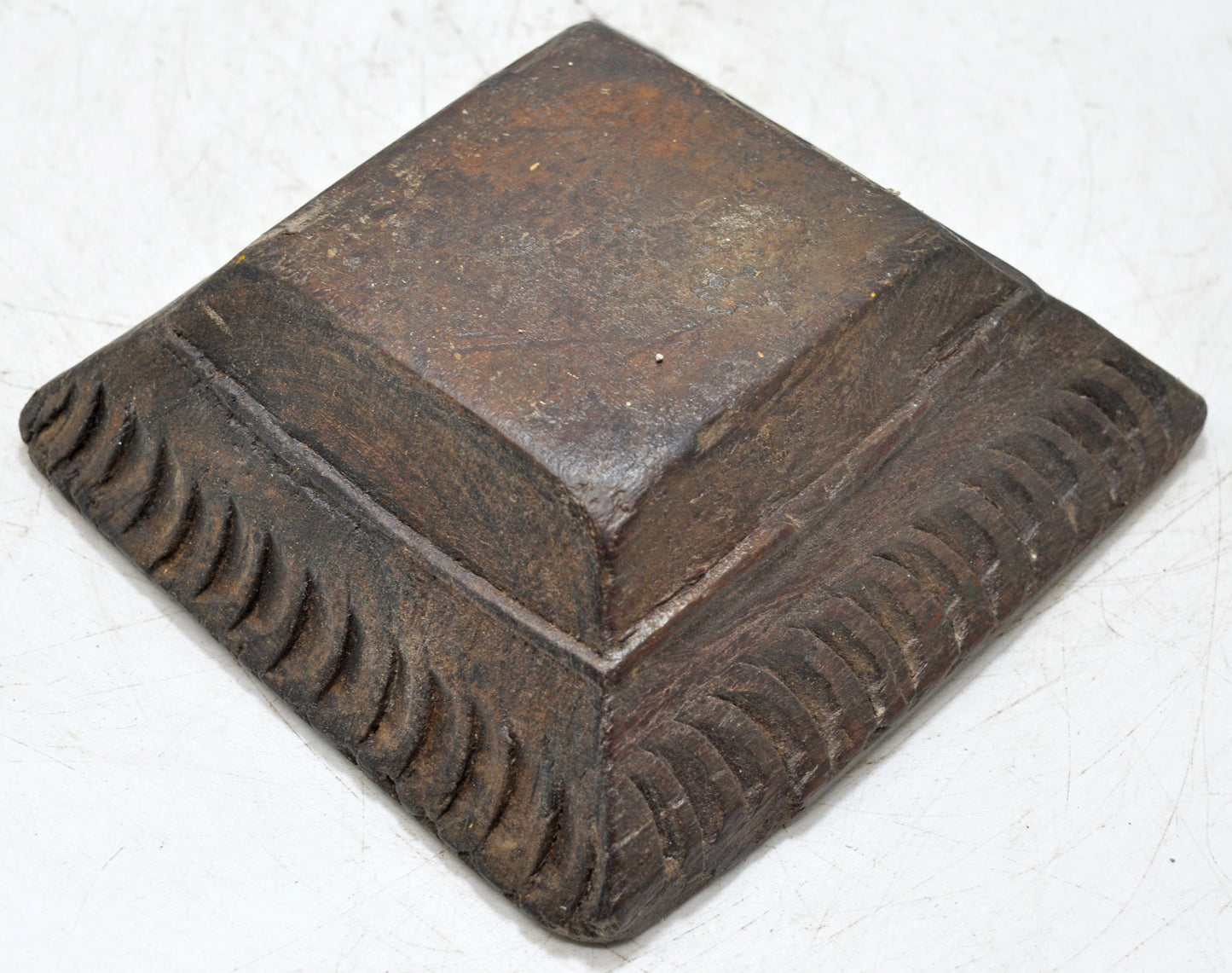 Antique Wooden Kitchenware Salt Spice Bowl Original Old Hand Carved