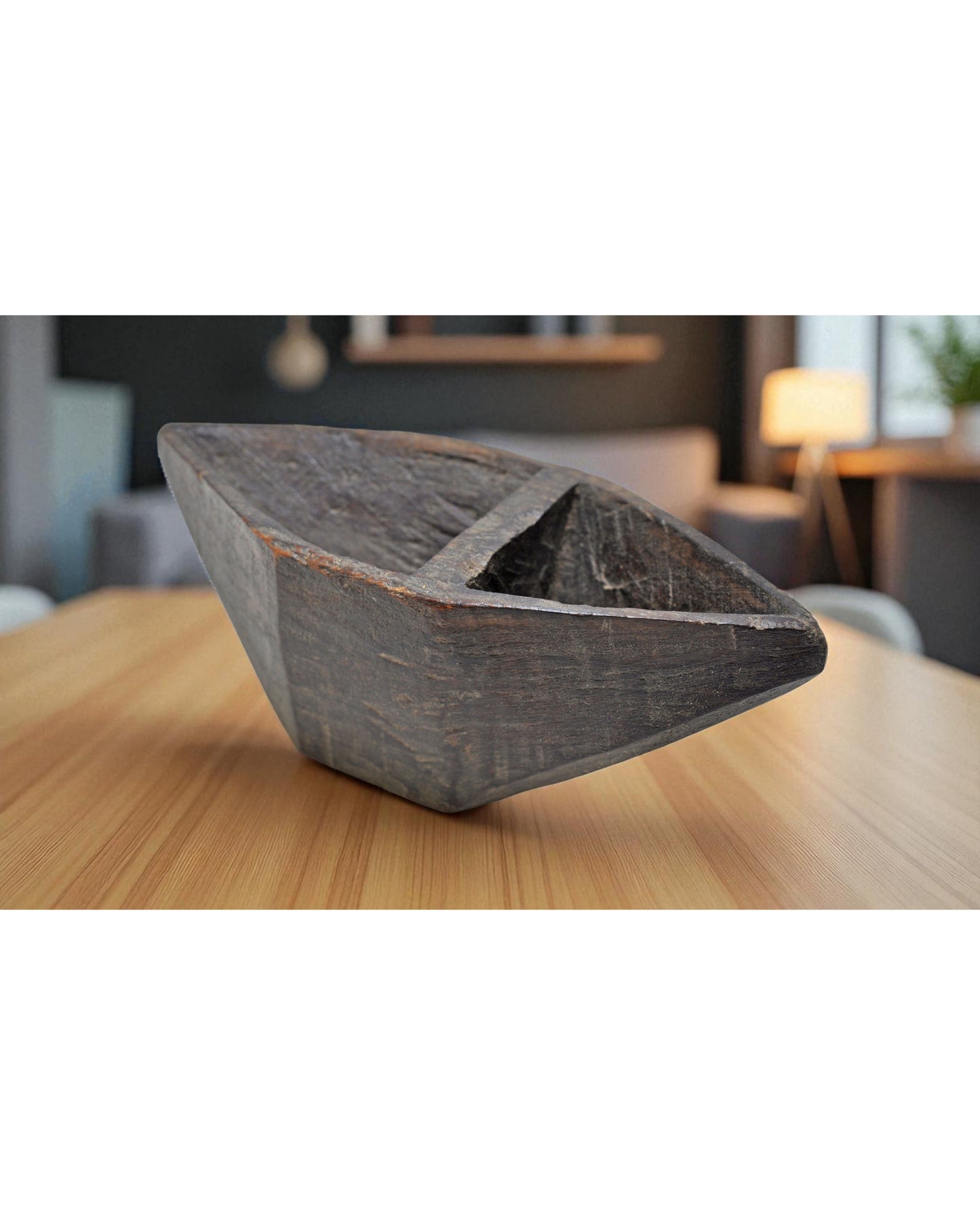 Antique Wooden Kitchenware Salt Spice Bowl Original Old Hand Carved