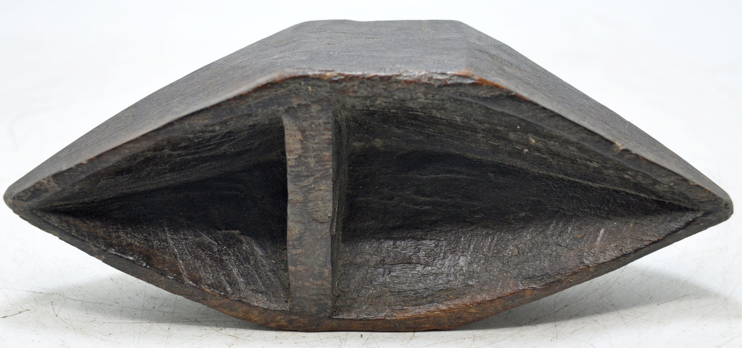 Antique Wooden Kitchenware Salt Spice Bowl Original Old Hand Carved