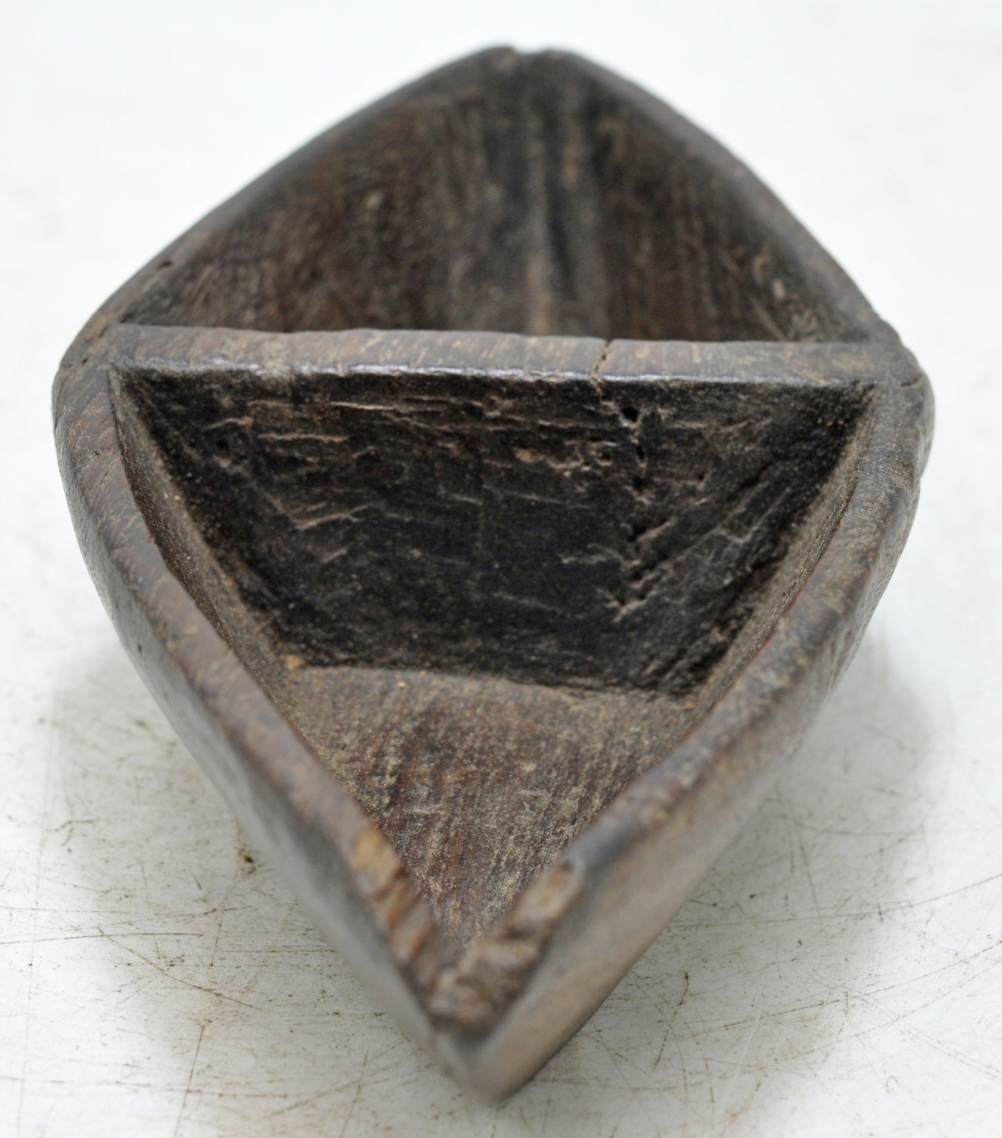 Antique Wooden Kitchenware Salt Spice Bowl Original Old Hand Carved