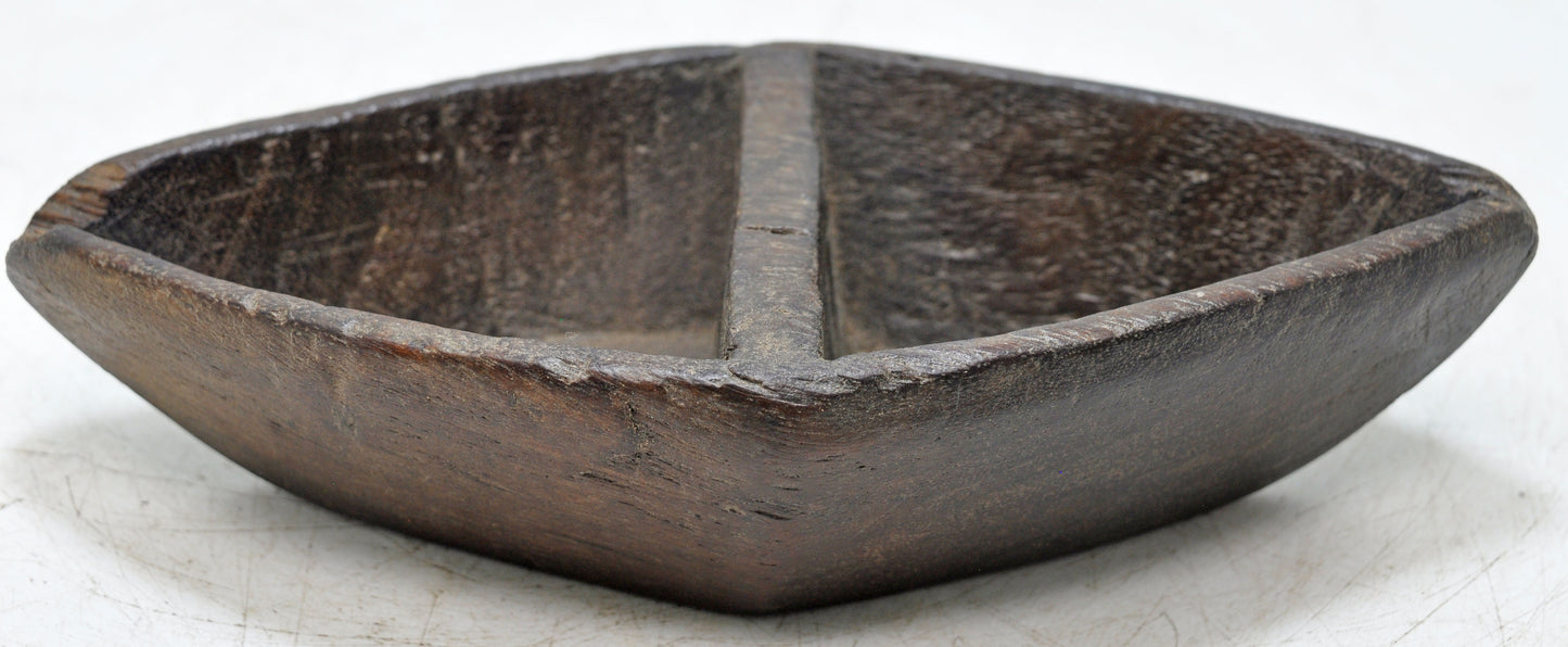 Antique Wooden Kitchenware Salt Spice Bowl Original Old Hand Carved