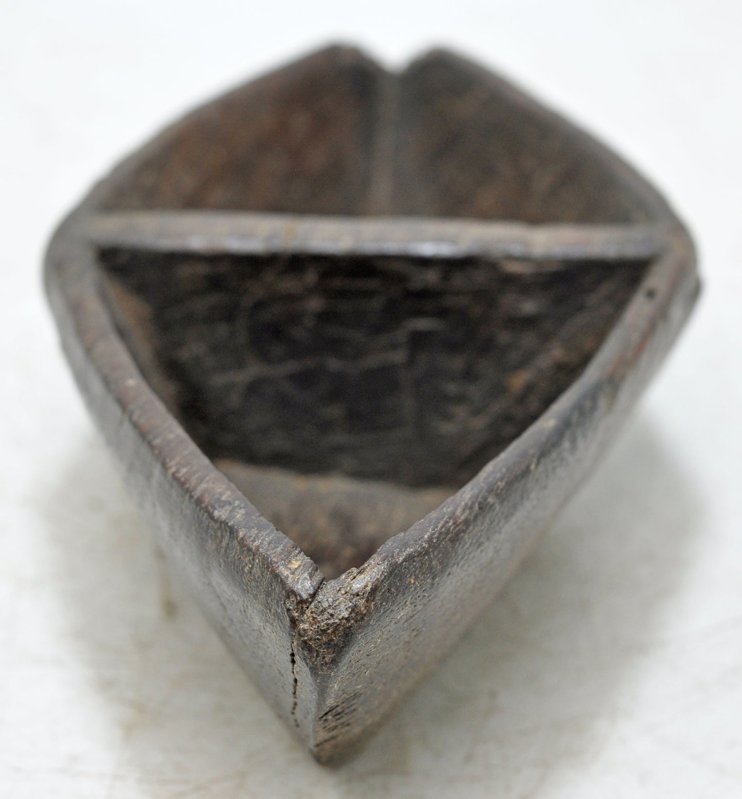 Antique Wooden Kitchenware Salt Spice Bowl Original Old Hand Carved