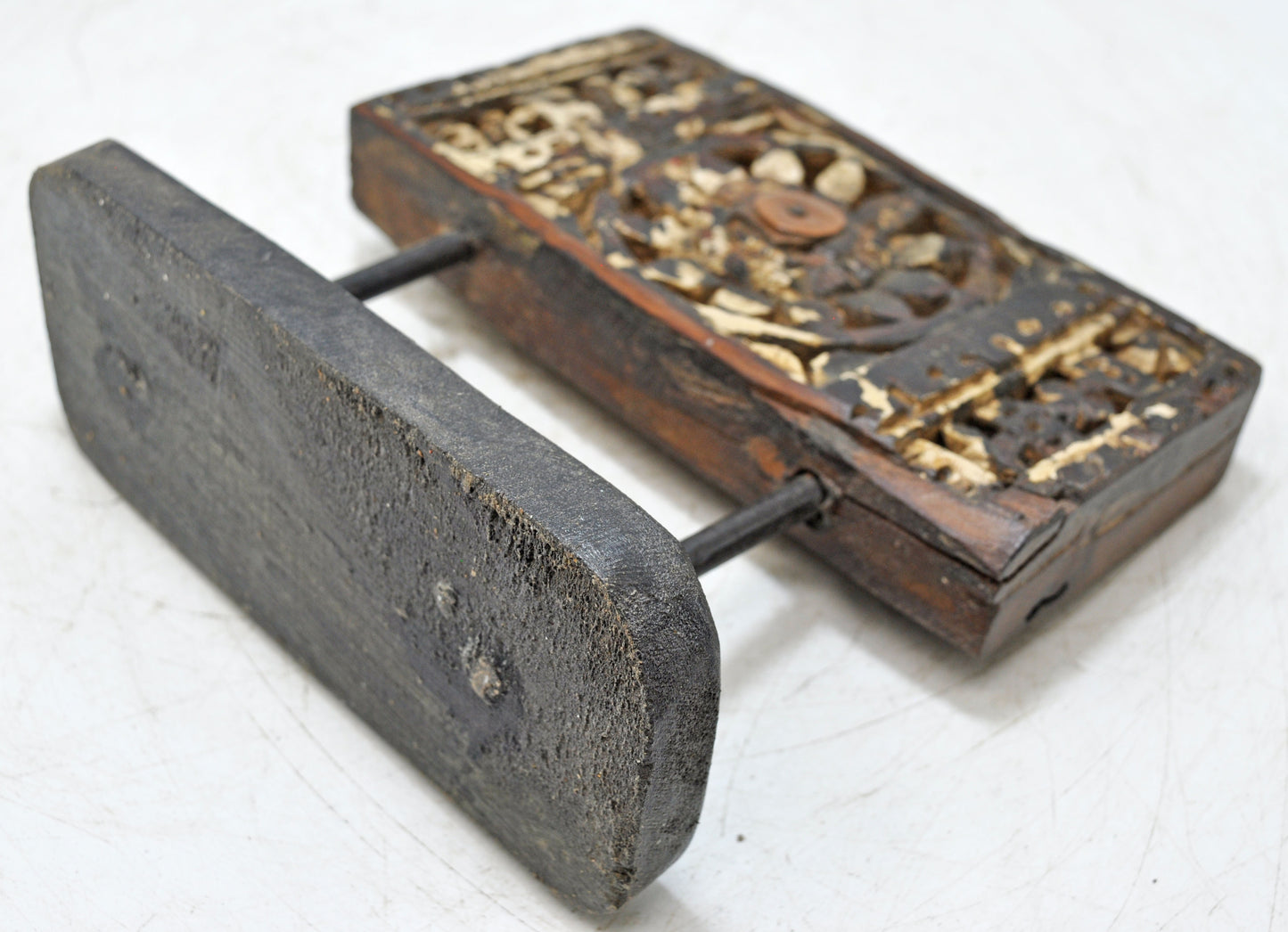 Antique Wooden Floral Carving Panel Plaque Original Old Fine Hand Carved