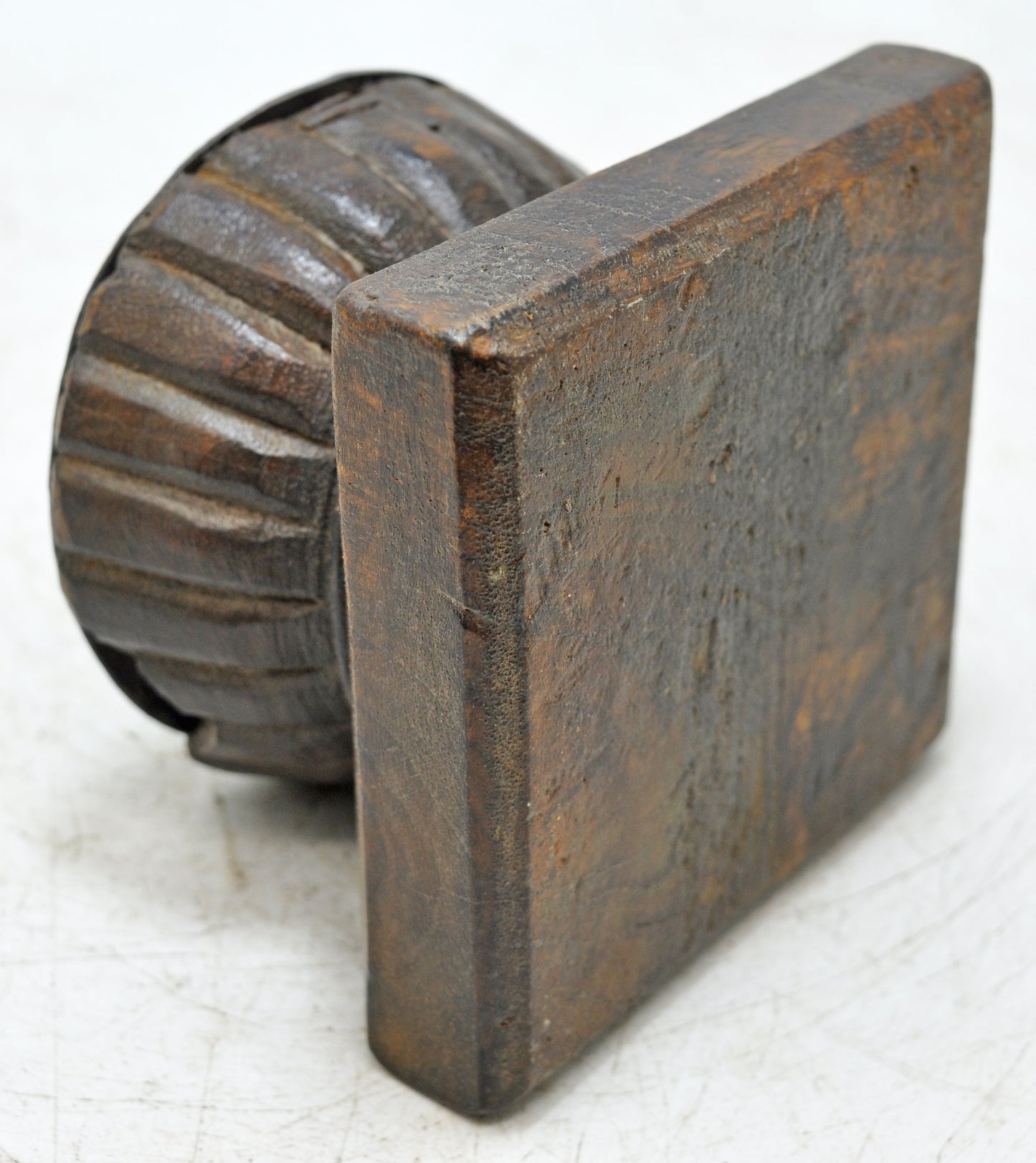 Antique Wooden Candle Holder Stand Original Old Hand Carved