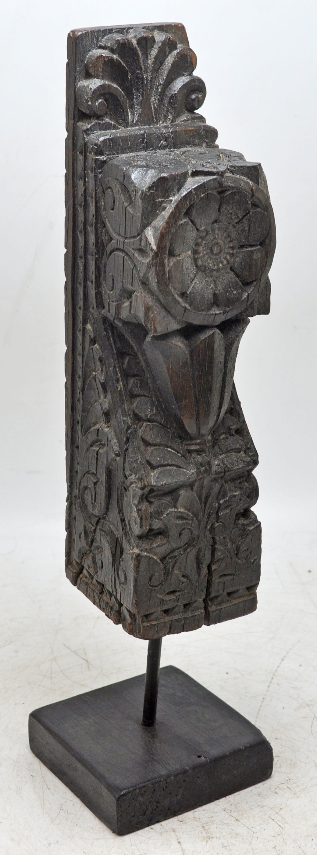 Antique Wooden Bracket Carving on Stand Original Old Fine Hand Carved