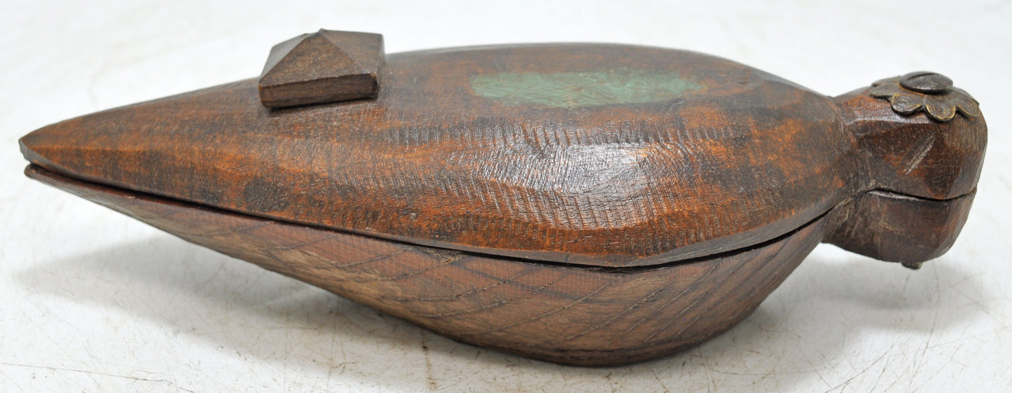 Antique Wooden Kitchenware Spice Box Original Old Hand Carved