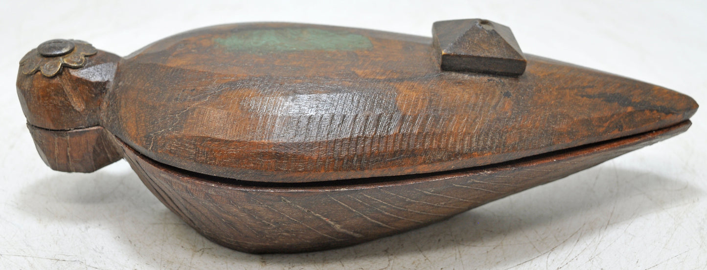 Antique Wooden Kitchenware Spice Box Original Old Hand Carved