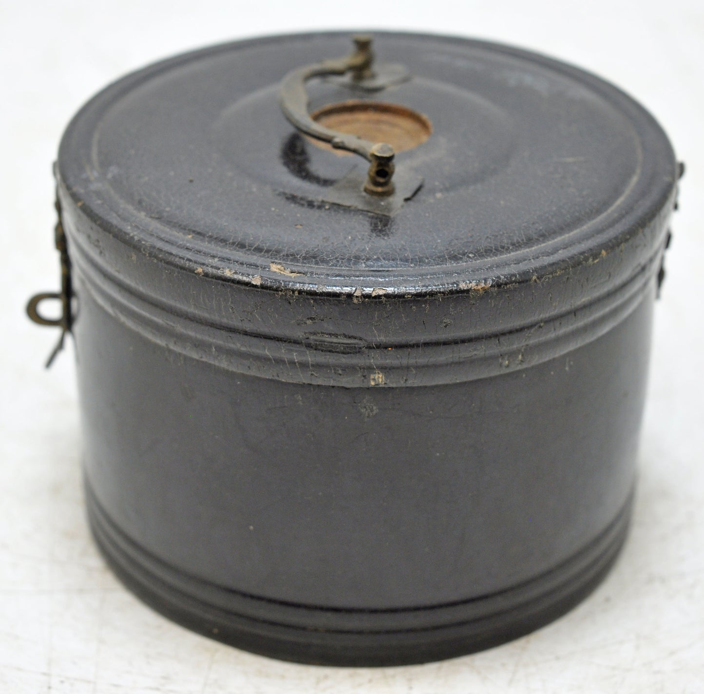 Antique Wooden Kum Kum Powder Tika Box Original Old Carved Lacquer Painted