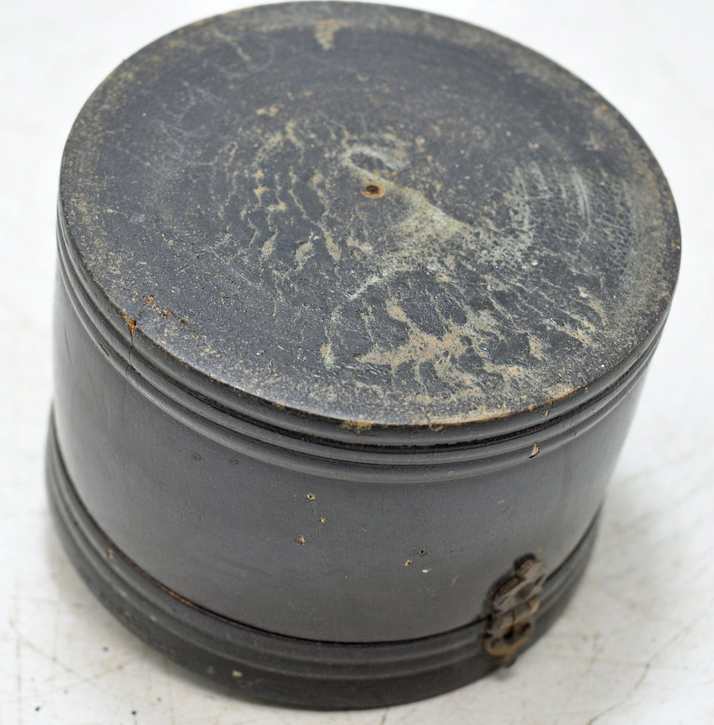 Antique Wooden Kum Kum Powder Tika Box Original Old Carved Lacquer Painted