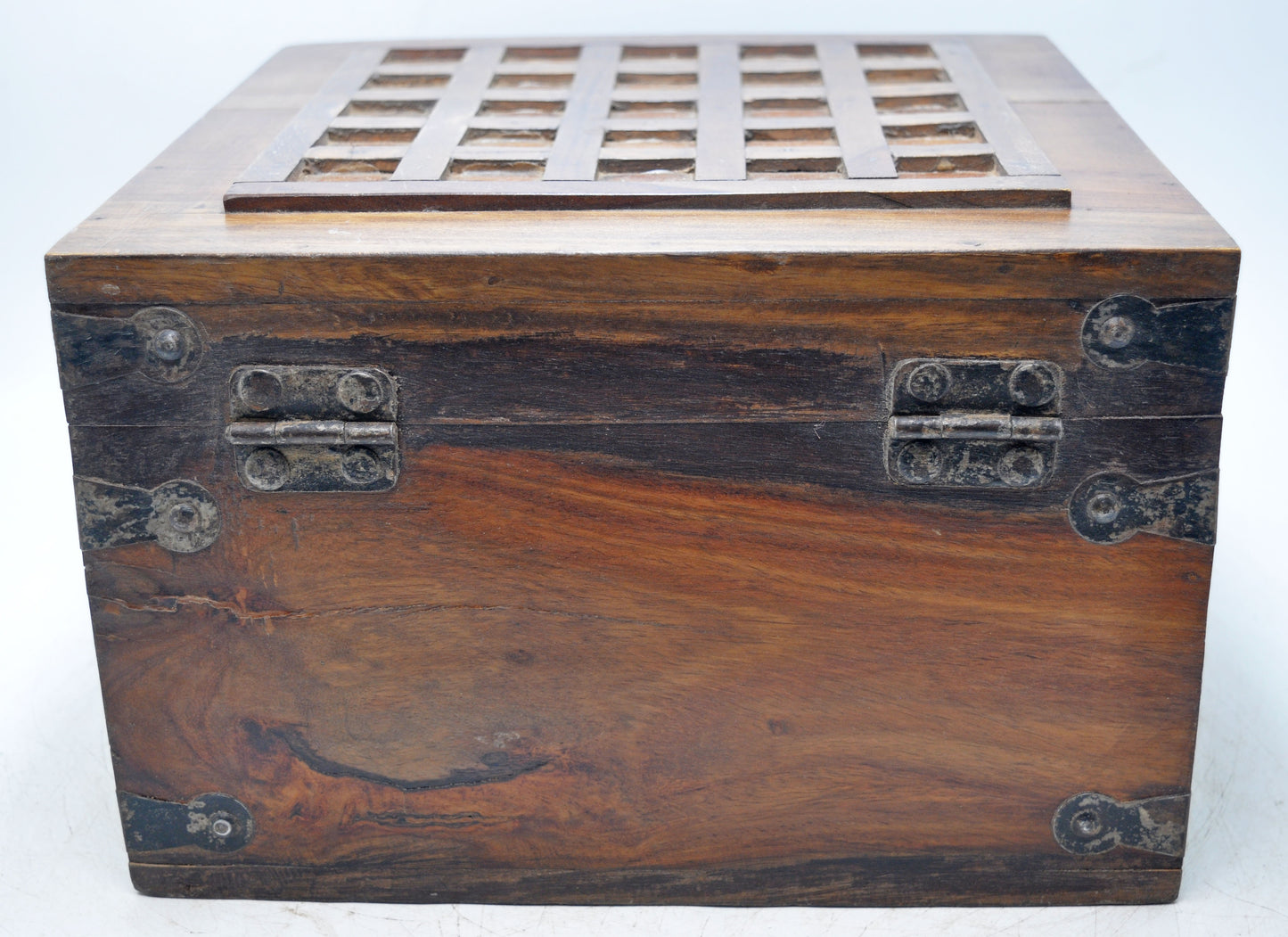 Vintage Wooden Square Storage Chest Box Original Old Hand Crafted