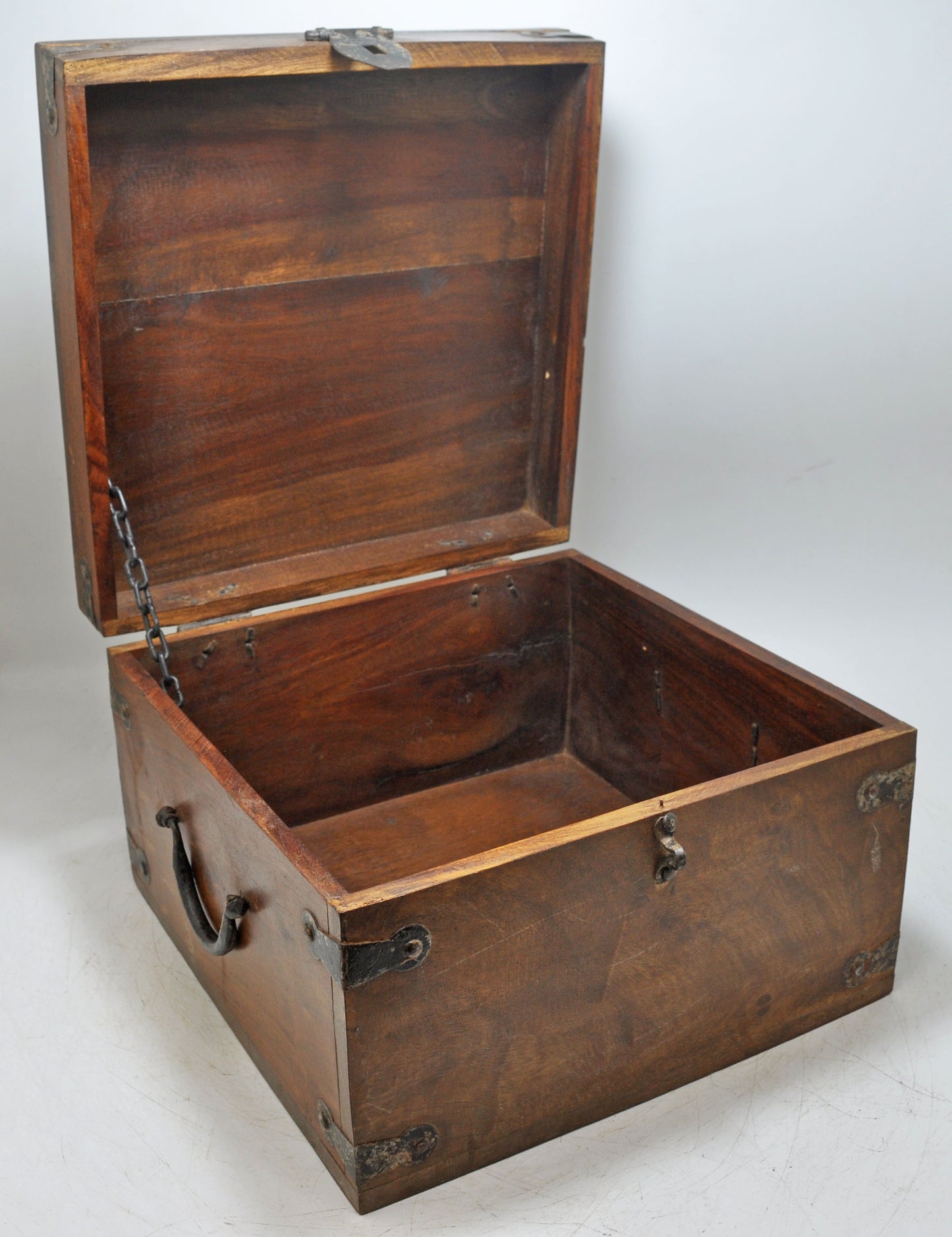 Vintage Wooden Square Storage Chest Box Original Old Hand Crafted